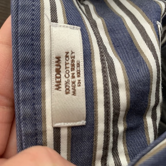 Men's Peter Millar Long Sleeve Button Down Shirt Size Medium Striped Multicolor - Picture 4 of 7